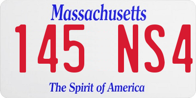 MA license plate 145NS4
