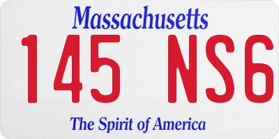 MA license plate 145NS6