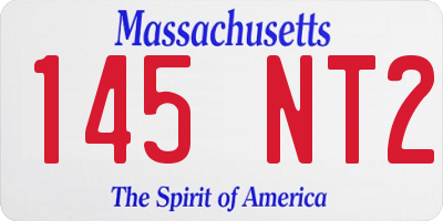MA license plate 145NT2