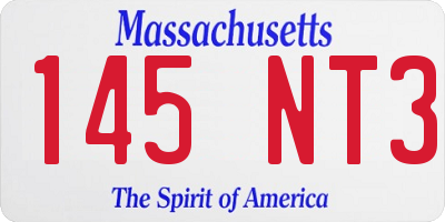 MA license plate 145NT3