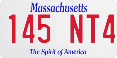 MA license plate 145NT4
