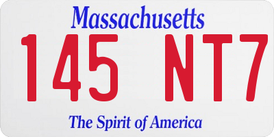 MA license plate 145NT7