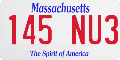 MA license plate 145NU3