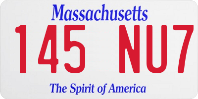 MA license plate 145NU7