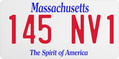MA license plate 145NV1