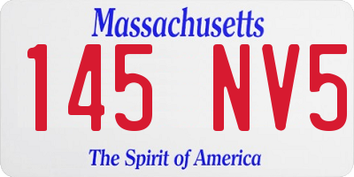 MA license plate 145NV5
