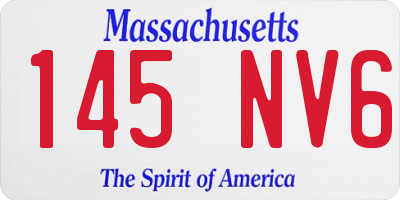 MA license plate 145NV6
