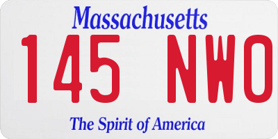 MA license plate 145NW0