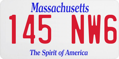 MA license plate 145NW6