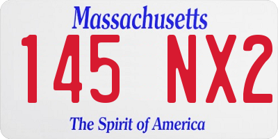 MA license plate 145NX2