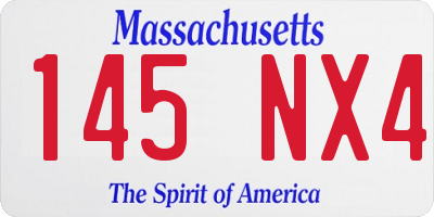MA license plate 145NX4