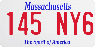 MA license plate 145NY6