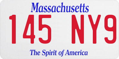 MA license plate 145NY9