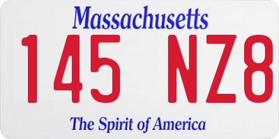 MA license plate 145NZ8