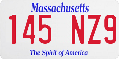 MA license plate 145NZ9