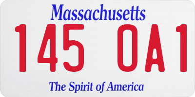 MA license plate 145OA1