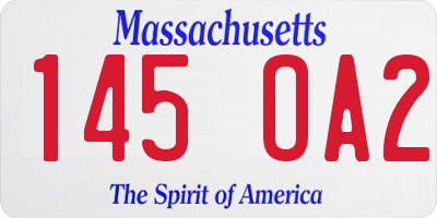 MA license plate 145OA2