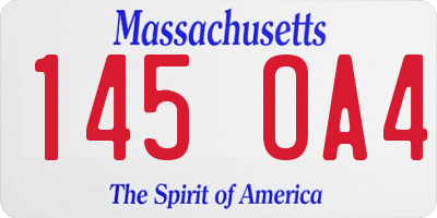 MA license plate 145OA4