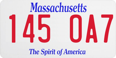 MA license plate 145OA7