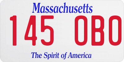 MA license plate 145OB0