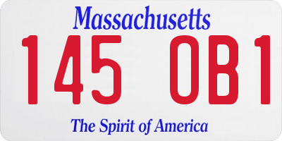 MA license plate 145OB1