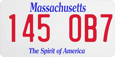 MA license plate 145OB7