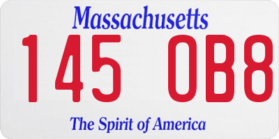 MA license plate 145OB8