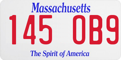 MA license plate 145OB9