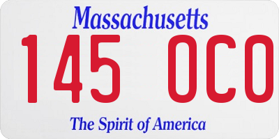MA license plate 145OC0