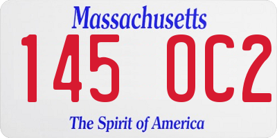 MA license plate 145OC2