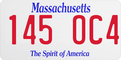 MA license plate 145OC4