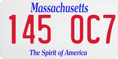 MA license plate 145OC7