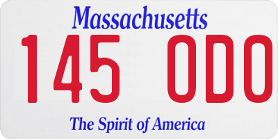 MA license plate 145OD0