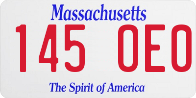 MA license plate 145OE0