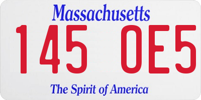 MA license plate 145OE5