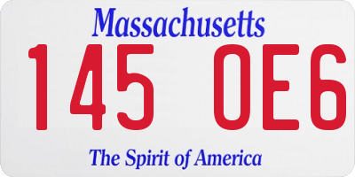 MA license plate 145OE6