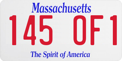 MA license plate 145OF1