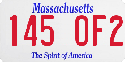 MA license plate 145OF2
