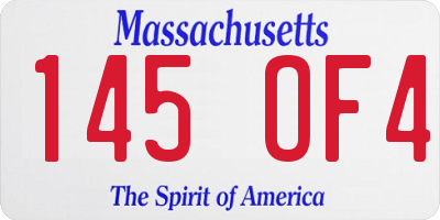 MA license plate 145OF4