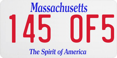 MA license plate 145OF5