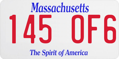 MA license plate 145OF6