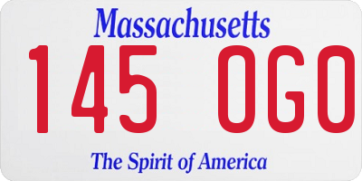 MA license plate 145OG0