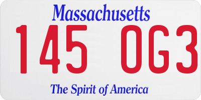 MA license plate 145OG3