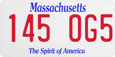 MA license plate 145OG5
