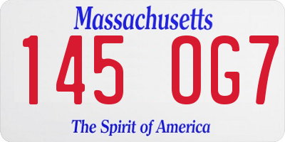 MA license plate 145OG7