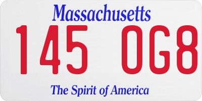 MA license plate 145OG8
