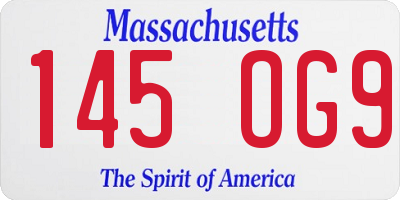MA license plate 145OG9
