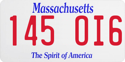 MA license plate 145OI6