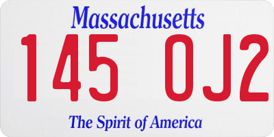 MA license plate 145OJ2