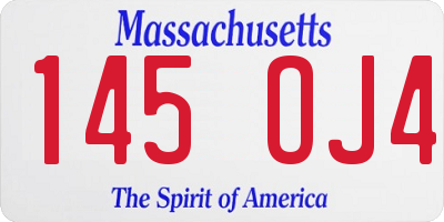 MA license plate 145OJ4